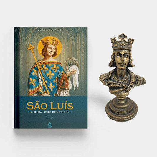 Combo Reis Cristãos: livro e busto de São Luís